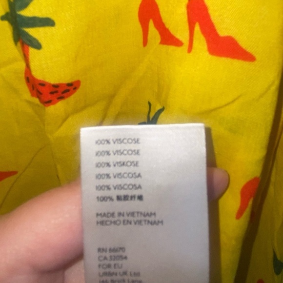 Anthropologie Kendra Dandy Dreamers Yellow Red Western Whimsy Blouse Size 10 - Picture 7 of 7